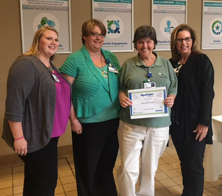 Barbara Hyatt Recognized as a Service Hero at Infirmary – One Spirit Blog